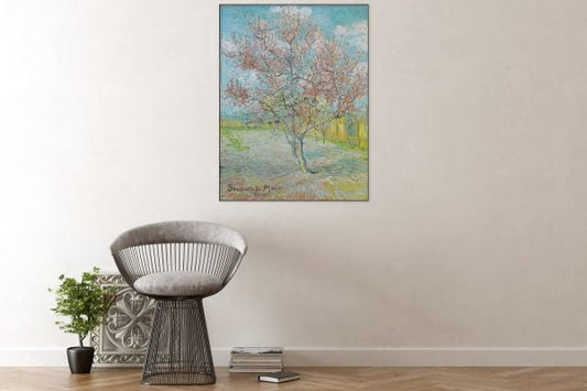 Akustikgemälde Der rosa Pfirsichbaum – Vincent van Gogh, schallabsorbierende Wandkunst