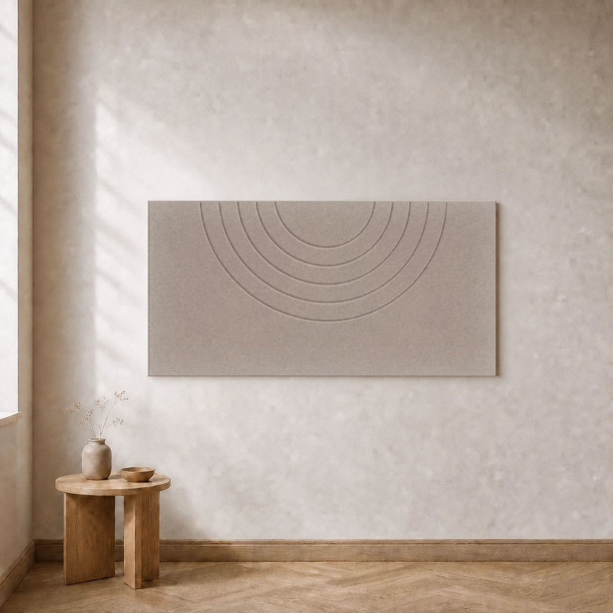 Een losse akoestische Curvy wandtegel Design B in Sandy Beach, 120 bij 60 centimeter