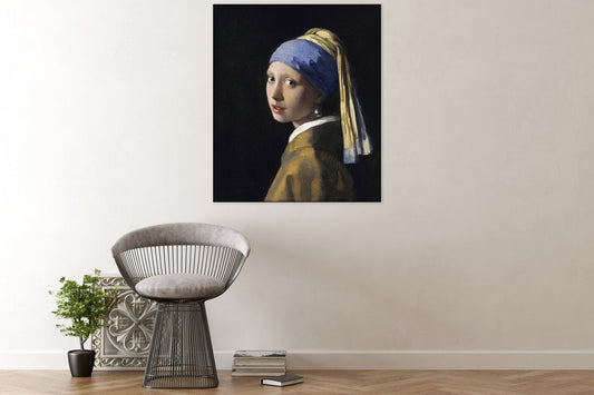 Akustisches Gemälde Das Mädchen mit dem Perlenohrring – Johannes Vermeer, schallabsorbierende Wandkunst