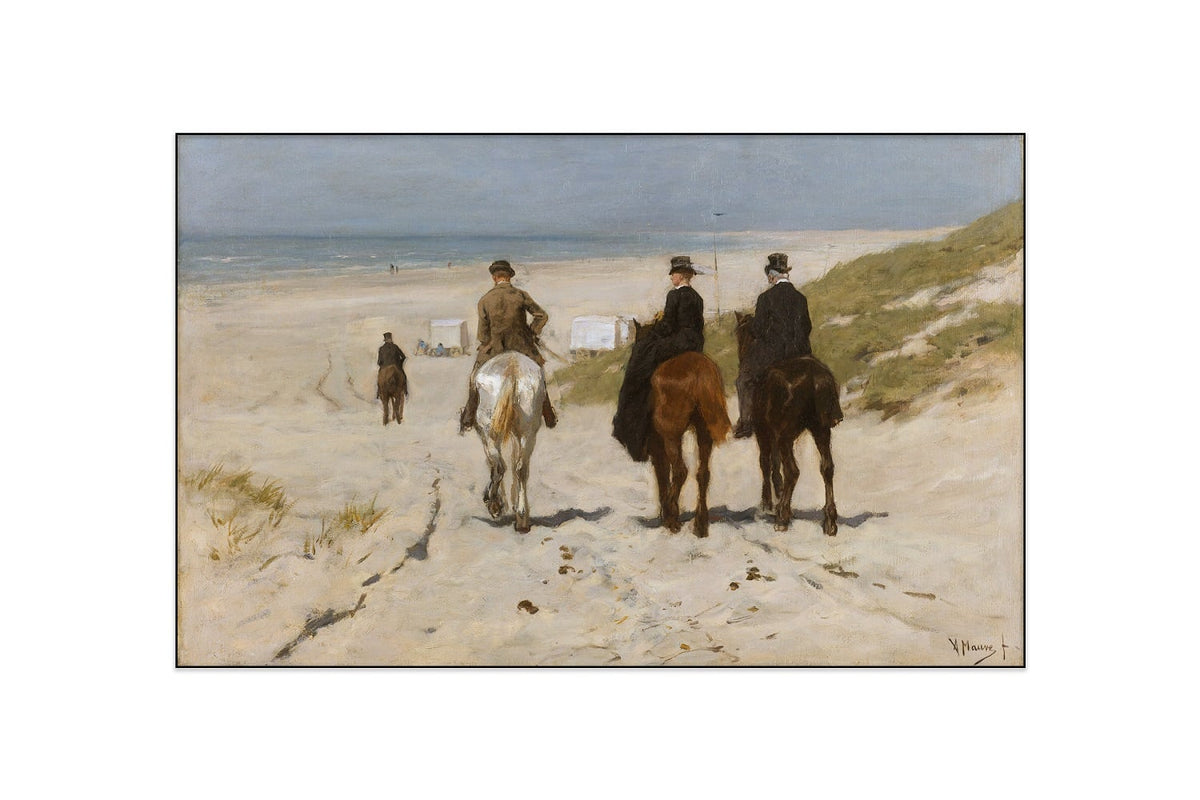 Akustisches Gemälde Morgenritt am Strand – Anton Mauve, schallabsorbierende Wanddekoration