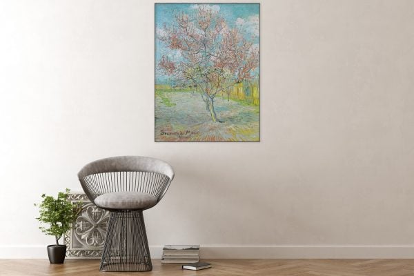 Akustikgemälde Der rosa Pfirsichbaum – Vincent van Gogh, schallabsorbierende Wandkunst