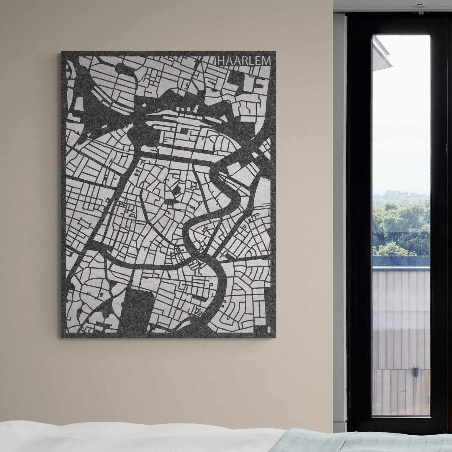 Akoestische City Map Haarlem – 3D-stadskaart van PET-vilt