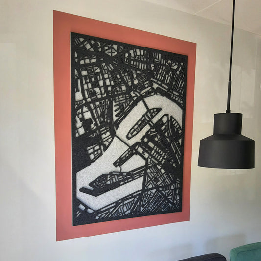 Akoestische City Map Rotterdam – 3D-stadskaart van PET-vilt