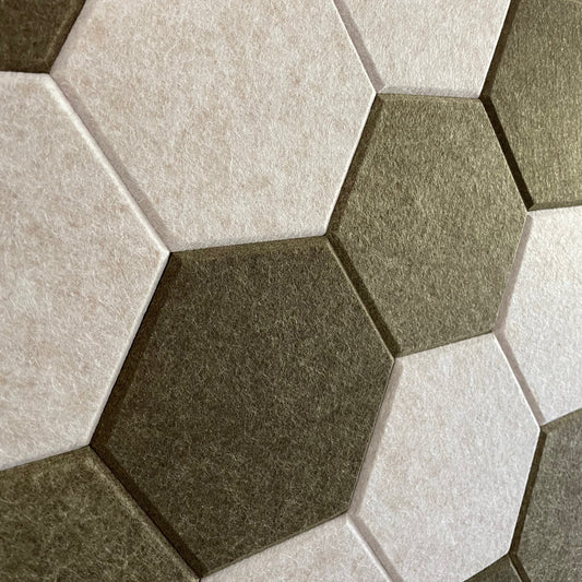 Detail van het PET-vilt en de zeshoekige vorm van EASYfelt Stick Hex