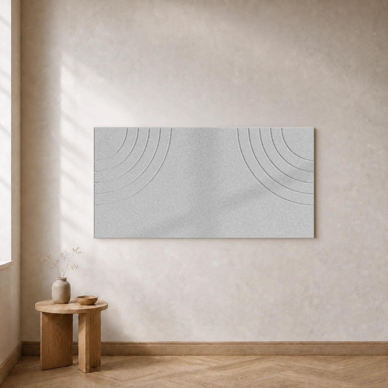 Eén losse akoestische Curvy wandtegel in New Marble, 120 bij 60 centimeter